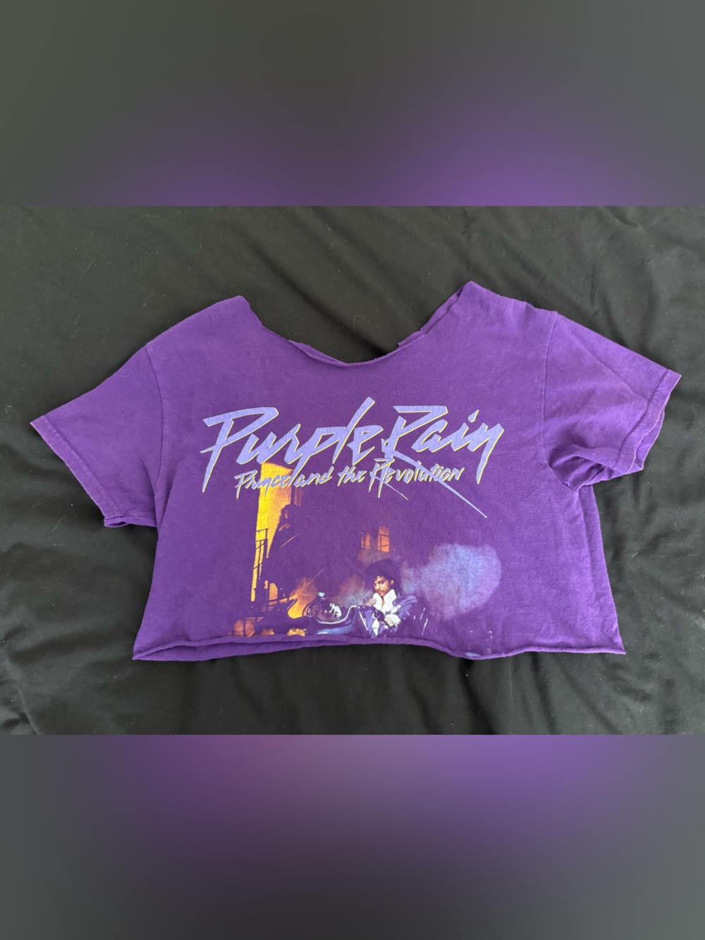 Purple Cropped Graphic Kids Tee - Purple Rain Design